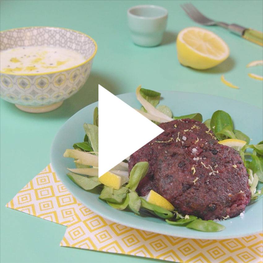 Galettes lentilles betteraves