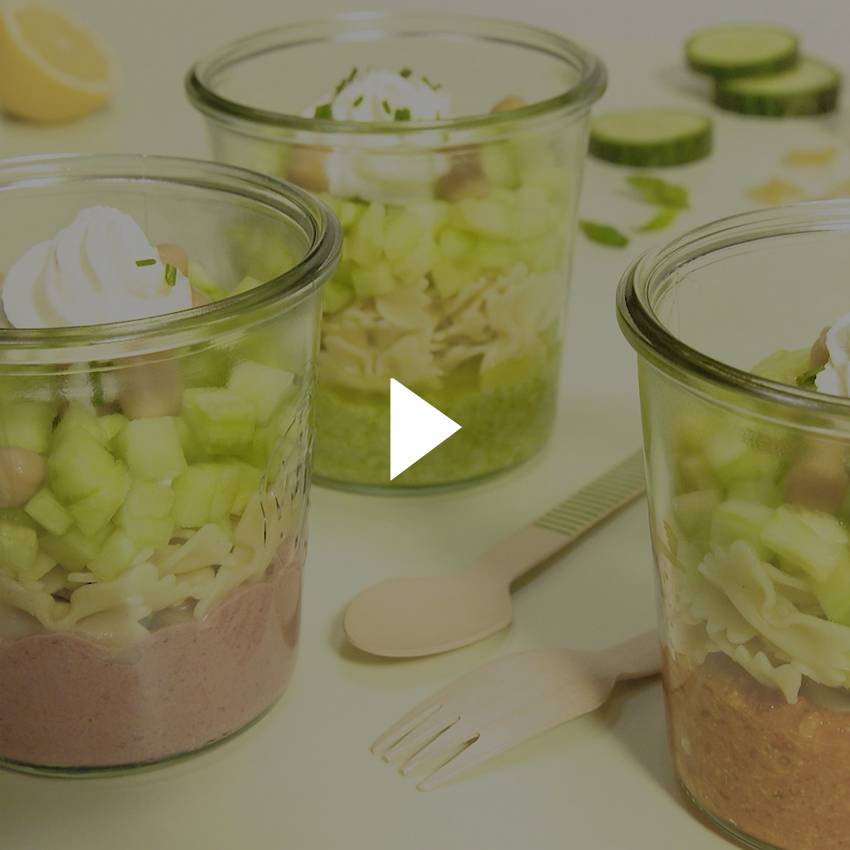 Salades de mini farfalles