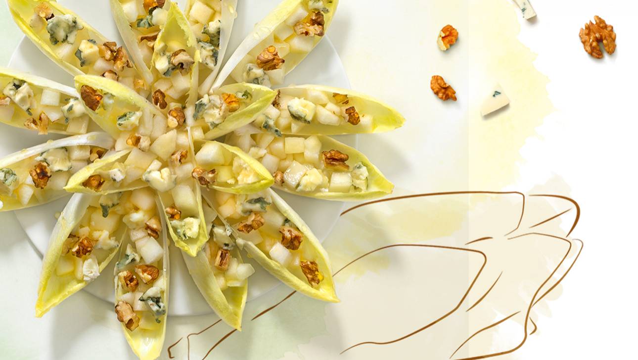 Barquettes endives poire roquefort